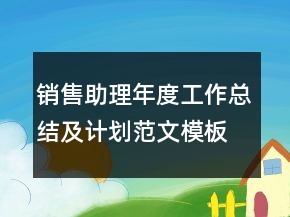 销售助理年度工作总结及计划范文模板