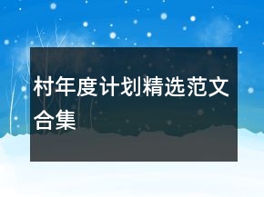 村年度计划精选范文合集