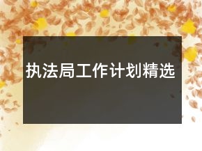 执法局工作计划精选