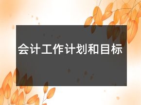会计工作计划和目标