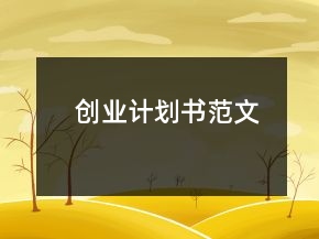 创业计划书范文