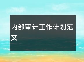 内部审计工作计划范文