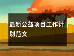 最新公益项目工作计划范文