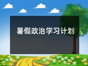 暑假政治学习计划