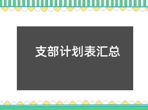 支部计划表汇总