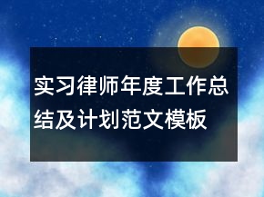 实习律师年度工作总结及计划范文模板
