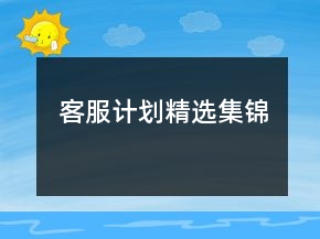 客服计划精选集锦