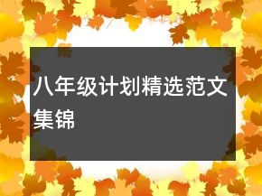 八年级计划精选范文集锦