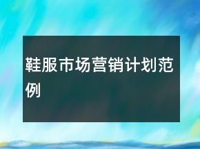 鞋服市场营销计划范例