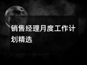 销售经理月度工作计划精选