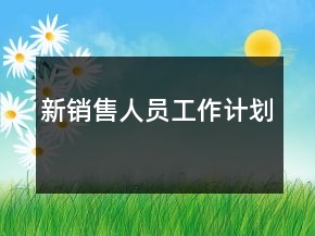 新销售人员工作计划