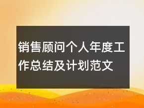 销售顾问个人年度工作总结及计划范文模板
