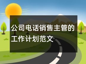 公司电话销售主管的工作计划范文