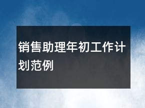 销售助理年初工作计划范例