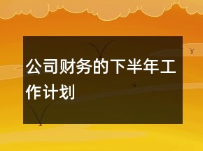 公司财务的下半年工作计划