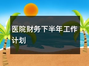 医院财务下半年工作计划