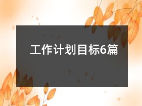 工作计划目标6篇