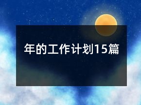 年的工作计划15篇