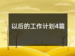 以后的工作计划4篇