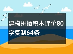 建构、拼插积木评价80字复制64条