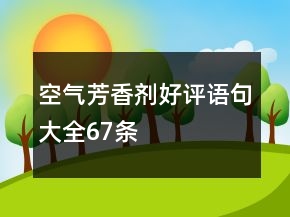 空气芳香剂好评语句大全67条