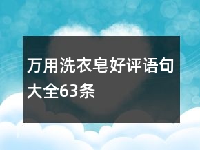 万用洗衣皂好评语句大全63条