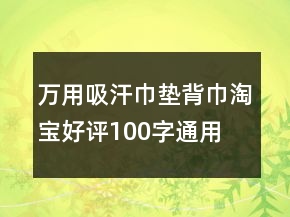 万用吸汗巾、垫背巾淘宝好评100字通用评论67条
