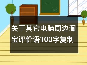 关于其它电脑周边淘宝评价语100字复制汇总76条