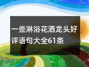 一些淋浴花洒龙头好评语句大全61条