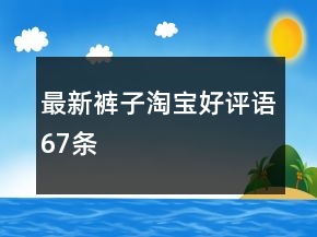 最新裤子淘宝好评语67条