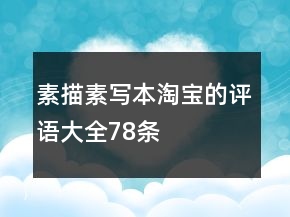 素描、素写本淘宝的评语大全78条