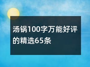汤锅100字万能好评的精选65条