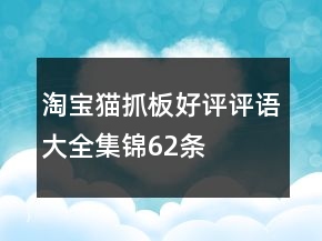 淘宝猫抓板好评评语大全集锦62条