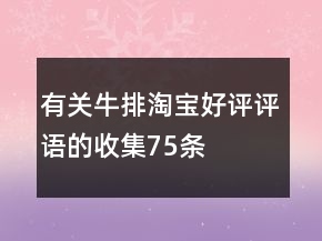有关牛排淘宝好评评语的收集75条