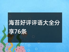 海苔好评评语大全分享76条