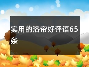 实用的浴帘好评语65条