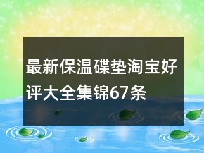 最新保温碟、垫淘宝好评大全集锦67条