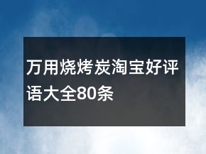 万用烧烤炭淘宝好评语大全80条