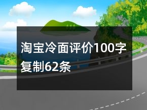 淘宝冷面评价100字复制62条