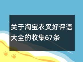 关于淘宝衣叉好评语大全的收集67条