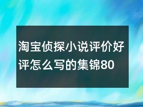 淘宝侦探小说评价好评怎么写的集锦80条