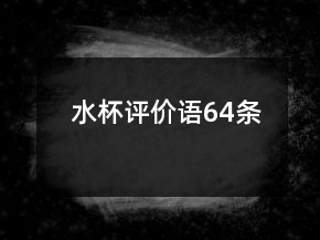水杯评价语64条