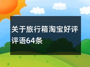 关于旅行箱淘宝好评评语64条