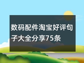 数码配件淘宝好评句子大全分享75条