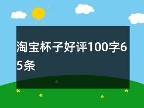 淘宝杯子好评100字65条