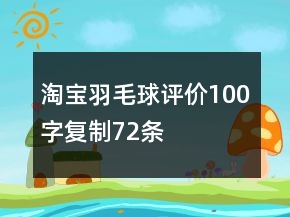 淘宝羽毛球评价100字复制72条