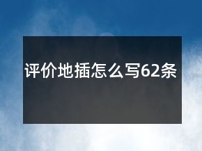 评价地插怎么写62条