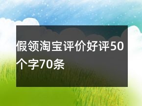 假领淘宝评价好评50个字70条