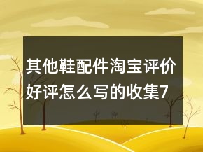 其他鞋配件淘宝评价好评怎么写的收集77条