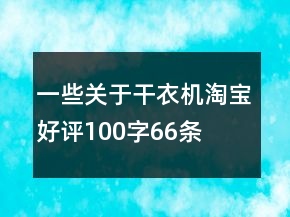 一些关于干衣机淘宝好评100字66条